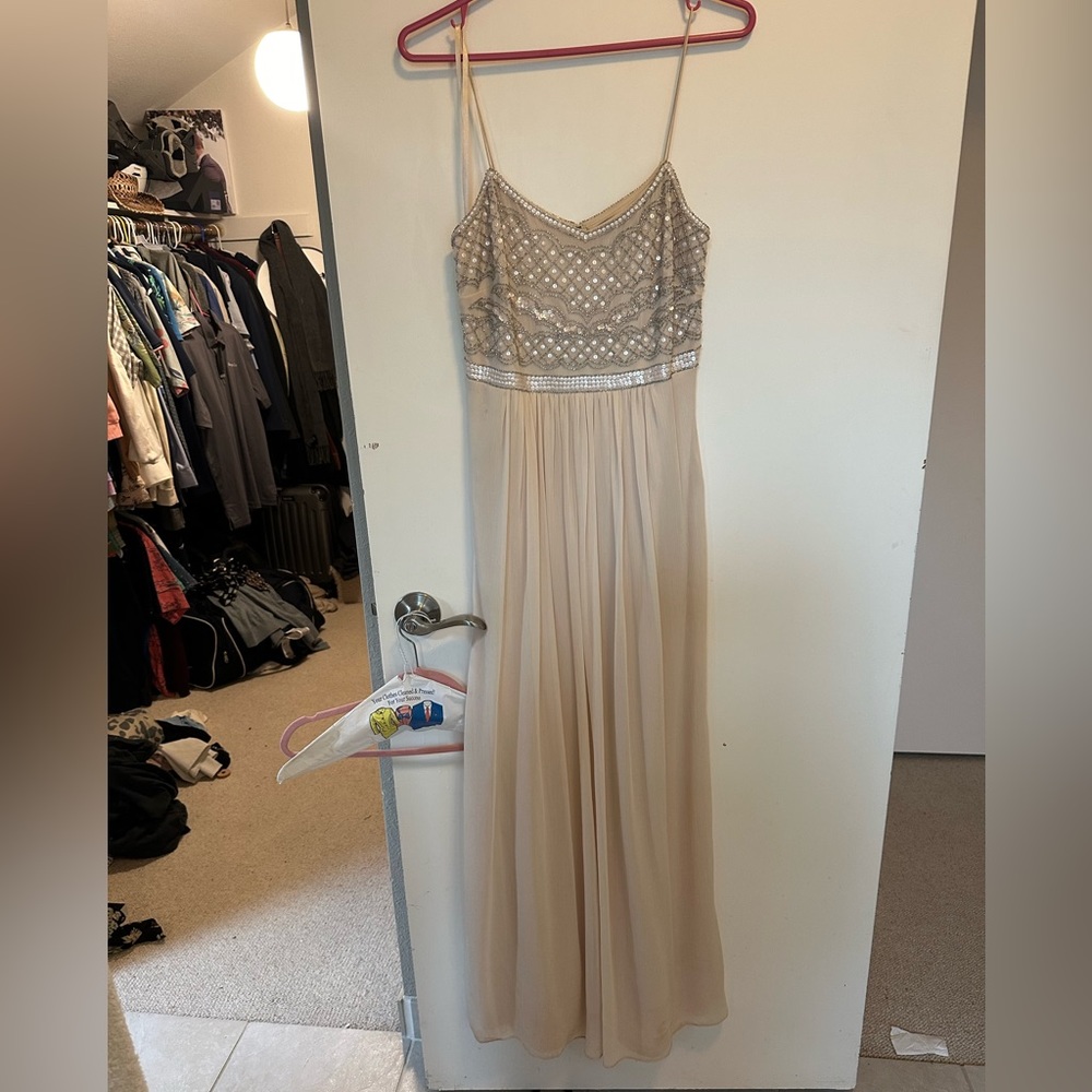 Adrianna Papell blush sequin top dress